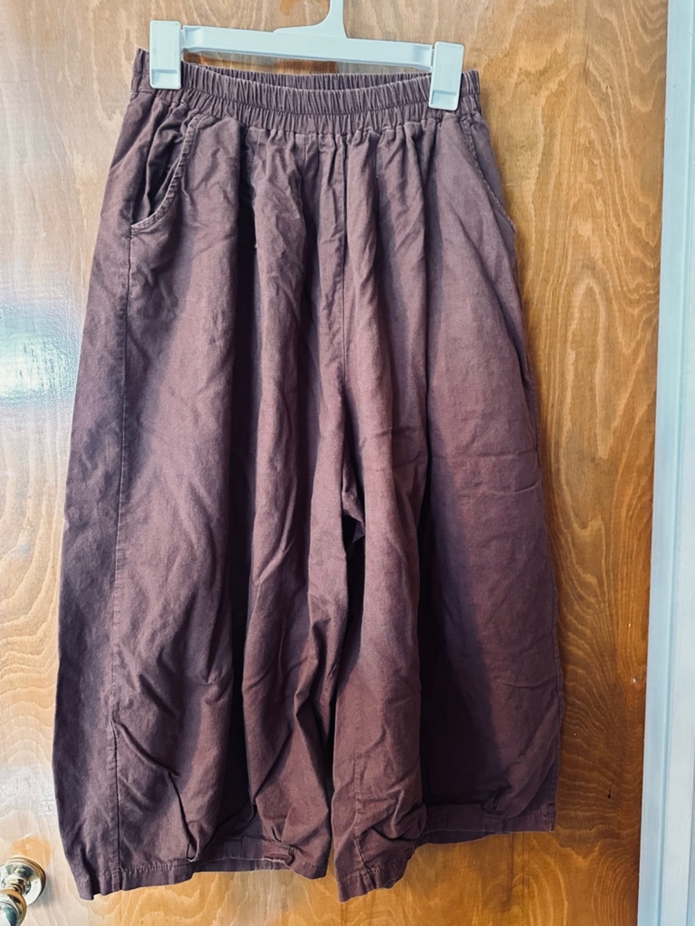 Handmade Wide Leg Linen Pants in Deep Brown